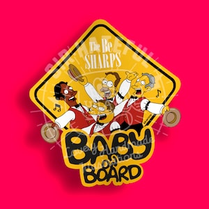 NUOVO DESIGN!!! Adesivi anti-bolle Baby on Board - Burt Ward I Simpson