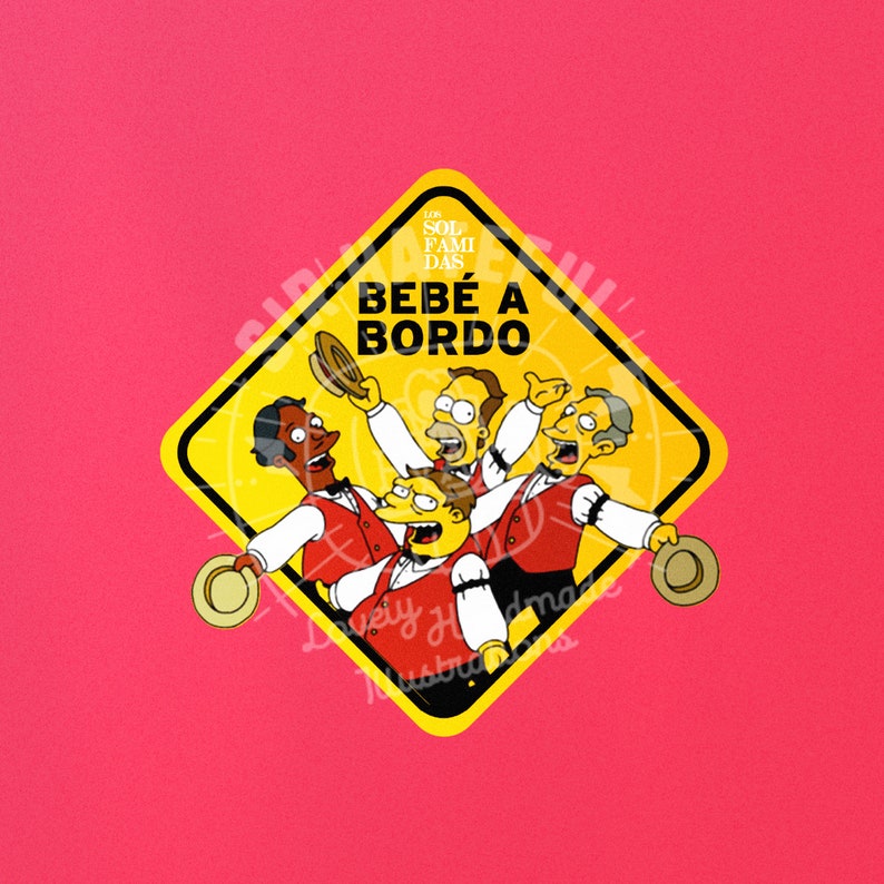 Zelfklevende sticker baby aan boord The Simpsons / Baby aan boord Burt Ward The Simpsons 15X15 cm / 6x6 inch Español (Solfamidas)