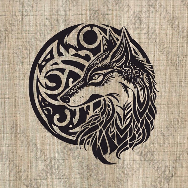 For personal use only! Viking Images - SVG PNG EPS Dxf - Fenrir - Cut Files - Digital - terrifying wolf - Viking symbols - Pagan Symbols