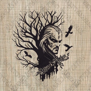 For personal use only!Witcher Images - SVG PNG EPS Dxf - File For Cricut - Silhouette - Cut Files - Digital File - Witcher svg - viking face