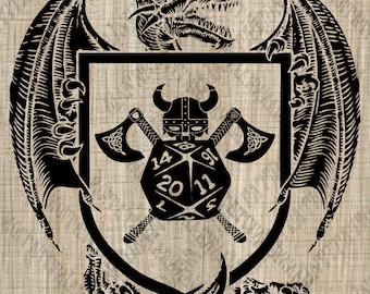 For personal use only!   - Svg Dragon picture - Game master png -  Files for cricut - Rpg vector - Coat of arms