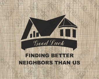 Cornice Portafoto 'Good Luck Finding Better Neighbors Than Us' | Regalo Per Vicini Che Partono, Cornice In Legno Con Cuore E Chiodi, Per Foto 10x15 Cm