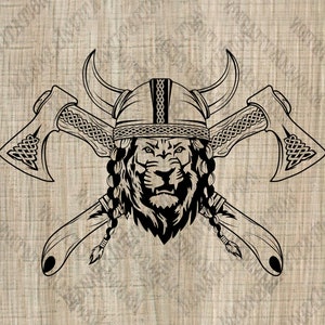 Nur für den persönlichen Gebrauch! Аnimal Bilder - SVG PNG EPS Dxf - Wikinger Tiere - Silhouette - ein Löwe - König der Tiere - Idee für ein Tattoo