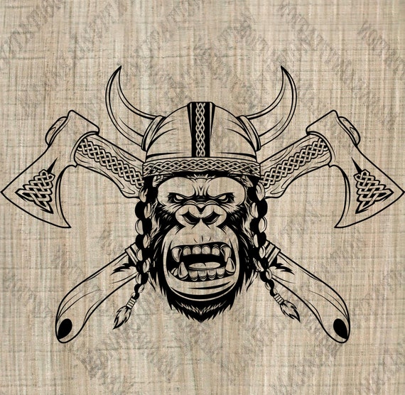 ¡Solo para uso personal! Аnimal Images SVG PNG EPS Dxf animales  vikingos Silueta mono gorila idea para un tatuaje estampado de  camiseta