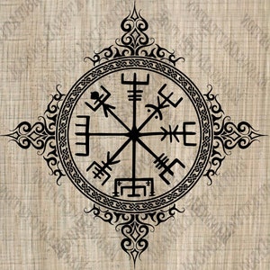 Solo per uso personale! Viking Images - SVG PNG EPS Dxf - Valhalla Protection - Silhouette - File digitale - Viking Runes - Vegvisir