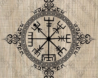For personal use only! Viking Images - SVG PNG EPS Dxf - valhalla protection - Silhouette - Digital File - viking runes - vegvisir