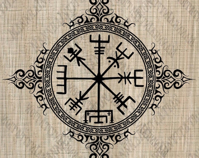 Vegvisir SVG, Viking Symbol SVG Nordic Compass Clipart Pagan Valhalla ...
