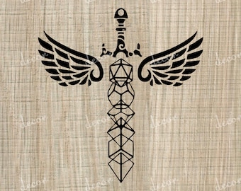 For personal use only!   - png sword - svg picture - game master png -  Files for cricut - Rpg vector - D20 shirt - dices