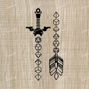 For personal use only! Svg clipart  - Png sword - Game master png  Files for cricut - Rpg vector - D20 shirt - dices png