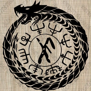 For personal use only! Viking Images - SVG PNG EPS Dxf - symbol of luck - Cut Files - Digital File - ouroboros - vegvisir - Pagan Symbols