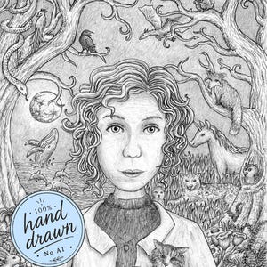 Niestandardowy rysunek ołówkiem w stylu fantasy: Ilustracja na zamówienie do książki z opowiadaniami, okładki, prezentu, artysta do wynajęcia