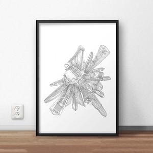 Singapur Kunst Druck von detaillierten Hand gezeichnet für Wandkunst, Original Kunst von Ipan