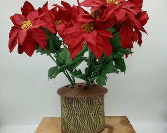 Vase - Flower Brick, Multi-Stem Vase, Oval, Tabletop, Live Flowers, Dried Flowers