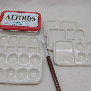 Tin Travel Palette - Altoid Tin Palette, Ceramic Palette, Carved Paint Palette, Stacking Palette, Watercolor, Acrylic