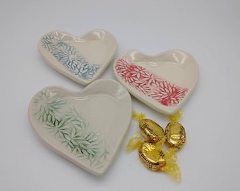 Custom (MTO) - Heart Shaped Dishes, Teabag holder, Jewelry Holder, Small Dish