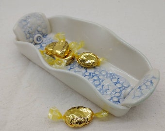 Folded Wavy Dish - Candy Fush, Jewelry Dish, Butter Dish, Serving Dish