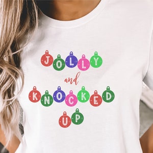 Funny Christmas Maternity shirt, Holiday Pregnancy Announcement t-shirt, Pregnancy Reveal Christmas Shirt, Cute mom to be gift idea, Jolly