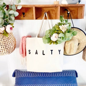 Sac fourre-tout de plage en toile surdimensionné SALTY, grand sac de plage, sac fourre-tout minimaliste, sac shopping réutilisable, sac d'été, bohème, cadeau pour elle, sac maman black