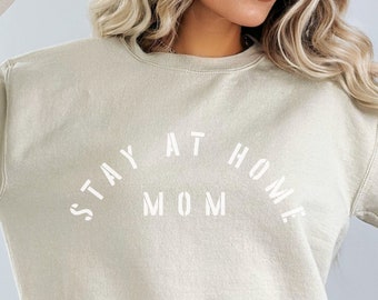 Sudadera acogedora de cuello redondo para mamá que se queda en casa, para esposa tradicional que se queda en casa, top para mamá, regalo para mamá primeriza, suéter para el Día de la Madre, estilo minimalista