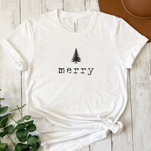 Frohe Weihnachten T-shirt, süße Weihnachten Shirt, Urlaub Party Shirt, fröhlich Shirt, minimalistische Weihnachten Shirt, Weihnachtspyjamas, Urlaubsgeschenk