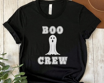 Camiseta de Halloween Boo Crew, estampado de fantasma, camisetas a juego para toda la familia.