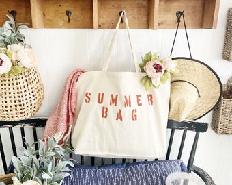 SUMMER BAG, Jumbo beach bag, reusable shopping bag, summer style, beach bag, big beach bag, weekender bag, big canvas tote bag, travel bag