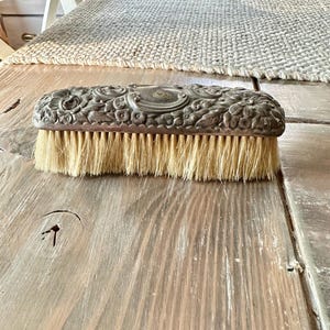 Antique Edwardian Sterling Silver Clothes Brush, Early 1900s, Floral Design, Gift for Collector, Vintage Vanity, Victorian Brush