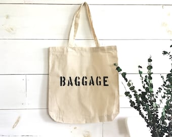 BAGGAGE tote | tote bag | canvas tote | carryall | grocery bag | sports bag | kids bag | moms bag | school bag | everyday bag | shopping bag