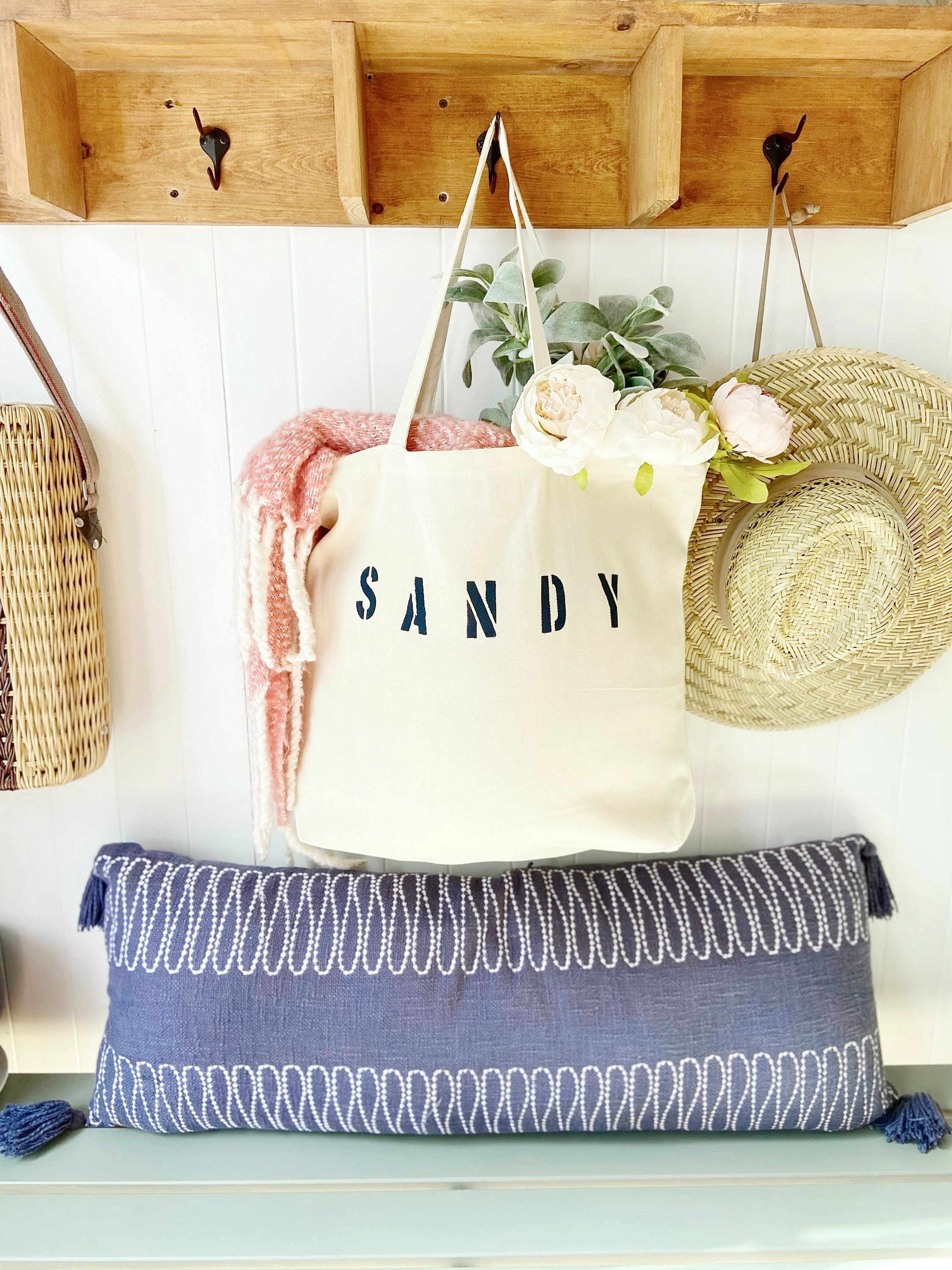 SANDY Over Sized Canvas Tote Bag Ladies Trip Tote Bag Gift 