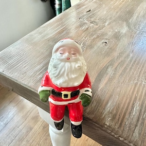 Vintage MCM Ceramic sitting Santa Figurine Vintage Kitcsh Made in Japan Christmas Decoration Gift for Collector, Collectible Holiday Decor