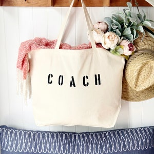 COACH übergroße Einkaufstasche, wiederverwendbare Einkaufstasche, Sommertasche, Sporttasche, Sportcamp-Tasche, Trainergeschenk, Trainertasche, Baseball-Trainer