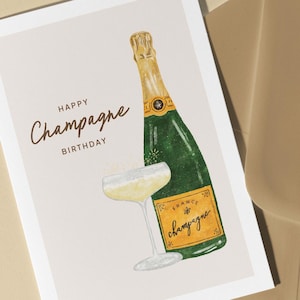 Happy champagne-verjaardagskaart - bubbels, Frans, proost, staatsgreep, veuve clicquot, voor bff, zus, moeder, vriendin, vrouw, echtgenoot