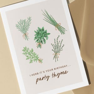 Herbe c'est votre carte d'anniversaire - herbes, romarin, thym, aneth, drôle, main verte, amateur de plantes, jardinier, pour maman, petite amie, fille, soeur