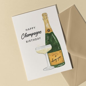 1.0 Carte de joyeux anniversaire champagne - amateur de champagne, cocktail, joyeux anniversaire, veuve clicquot, pour collègue, ami, maman, papa, petit ami, pétillant