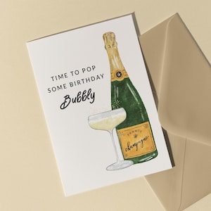 1.0 Il est temps de faire éclater une carte d'anniversaire - amateur de champagne, veuve clicquot, cocktail, anniversaire, pour collègue, ami, maman, soeur