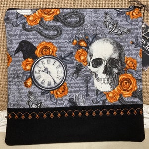 Wicked Skull & Crow Zippered Pouch Small