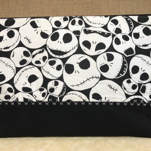 Large Jack Skellington Zippered Pouch *Yarn/Craft Project Bag