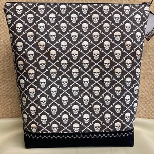 Crossbones Zippered Pouch XXL *Yarn/Craft Project Bag