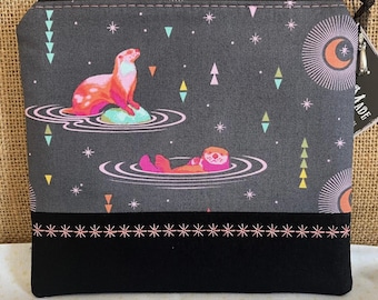 Otter and Chill Zippered Pouch in Starlight