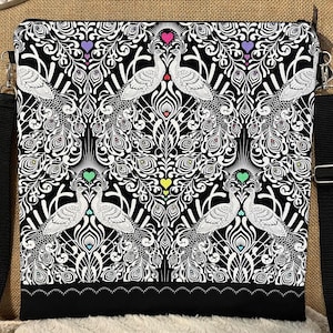 Peacock Crossbody Pouch / Crossbody Project bag
