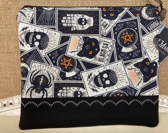 Tarot Card Zippered Pouch  *Orange & Black