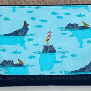My Hippos Don&#39;t Lie Zippered Pouch XL in Spirit