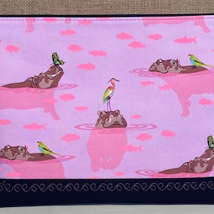 My Hippos Don't Lie Zippered Pouch XL in Nova