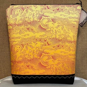 little Fluffy Clouds Zippered Pouch *Mango *Yarn / Craft pouch