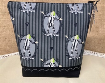 Beetlejuice Zippered Pouch Large *Gray