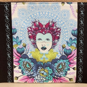 Tula Pink's 16th Century Selfie Zippered Pouch *Sky
