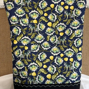 Lotus/Tiger Zippered Pouch in Midnight *Yarn/Craft Project Bag