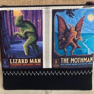 Legends Zippered Pouch S. Mothman / Lizard Man