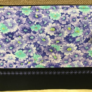 Happy Flower Zippered Pouch Purple *I've been locked in my house for over two weeks and wanted to work with happy fabric!
