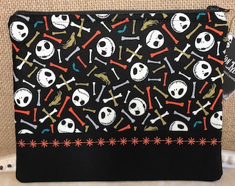 Jack Skellington Zippered Pouch Medium *Glow In The Dark Orange